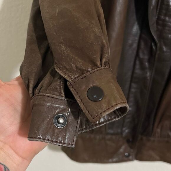 Vintage Gino di Giorgio By Comint Brown Leather Bomber Jacket Coat Size S - Picture 11 of 15